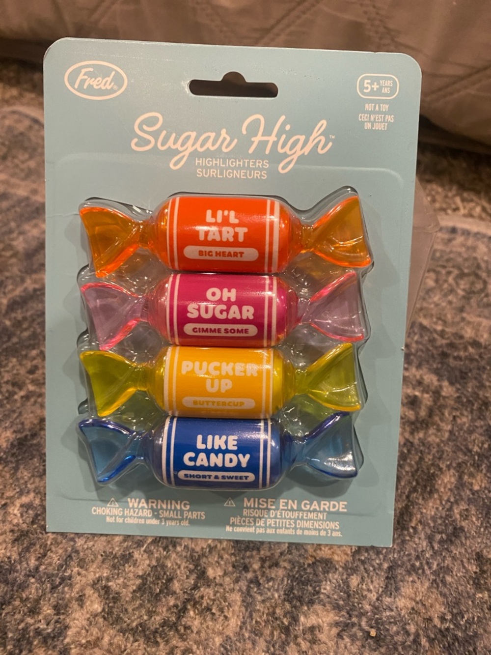 Fred Sugar High Candy-Shaped Highlighters — Orange, Pink, Yellow, Blue